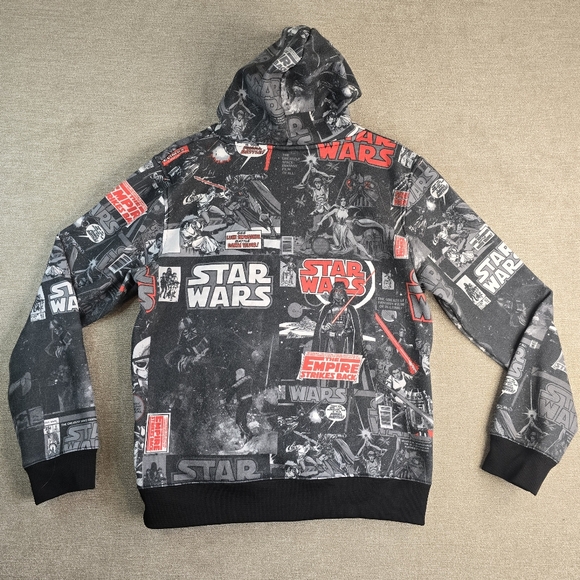 Star Wars Hoodie Large AOP Full Zip Lucas Film Comic Book Covers Marvel (E89) - Picture 9 of 10